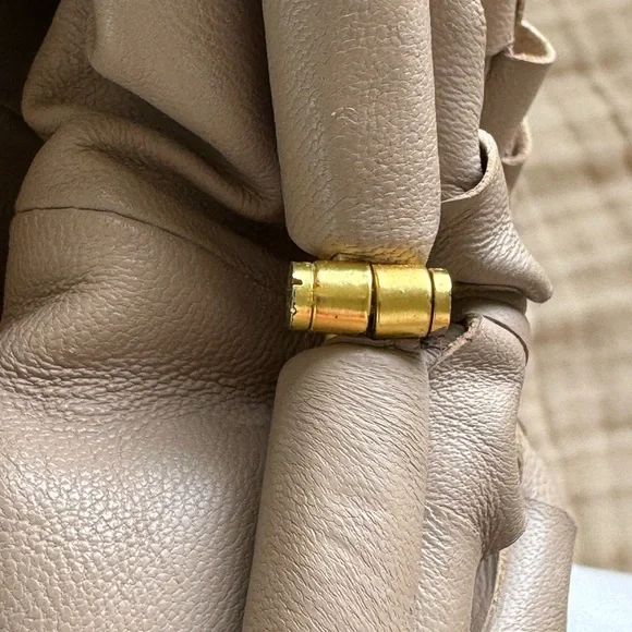 Taupe Woven Leather Clutch - Picture 13 of 14